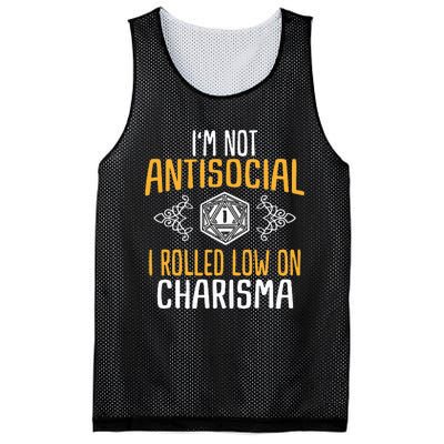 Funny RPG Rolled Low Charisma Mesh Reversible Basketball Jersey Tank