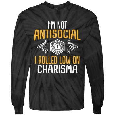 Funny RPG Rolled Low Charisma Tie-Dye Long Sleeve Shirt