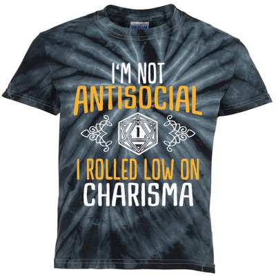 Funny RPG Rolled Low Charisma Kids Tie-Dye T-Shirt