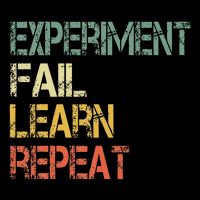 Funny Retro Scientist Experiment Fail Learn Repeat Teacher Impact Tech Backpack