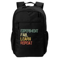 Funny Retro Scientist Experiment Fail Learn Repeat Teacher Daily Commute Backpack