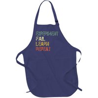 Funny Retro Scientist Experiment Fail Learn Repeat Teacher Full-Length Apron With Pockets