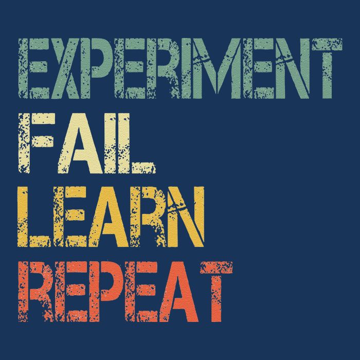 Funny Retro Scientist Experiment Fail Learn Repeat Teacher Button