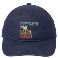 Funny Retro Scientist Experiment Fail Learn Repeat Teacher 7-Panel Snapback Hat