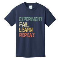 Funny Retro Scientist Experiment Fail Learn Repeat Teacher Kids T-Shirt