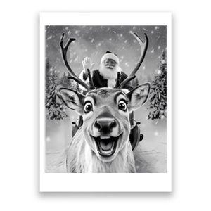 Funny Reindeer Selfie Santa Christmas Gifts Women Poster