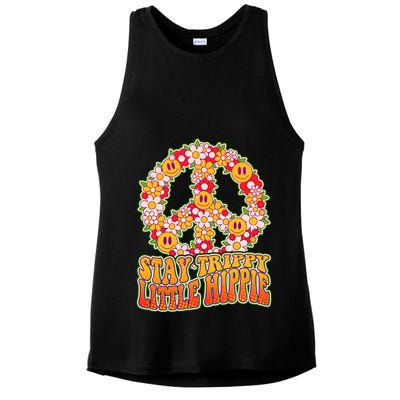 Funny Retro Sixties 60's Stay Trippy Little Hippie Peace Ladies PosiCharge Tri-Blend Wicking Tank