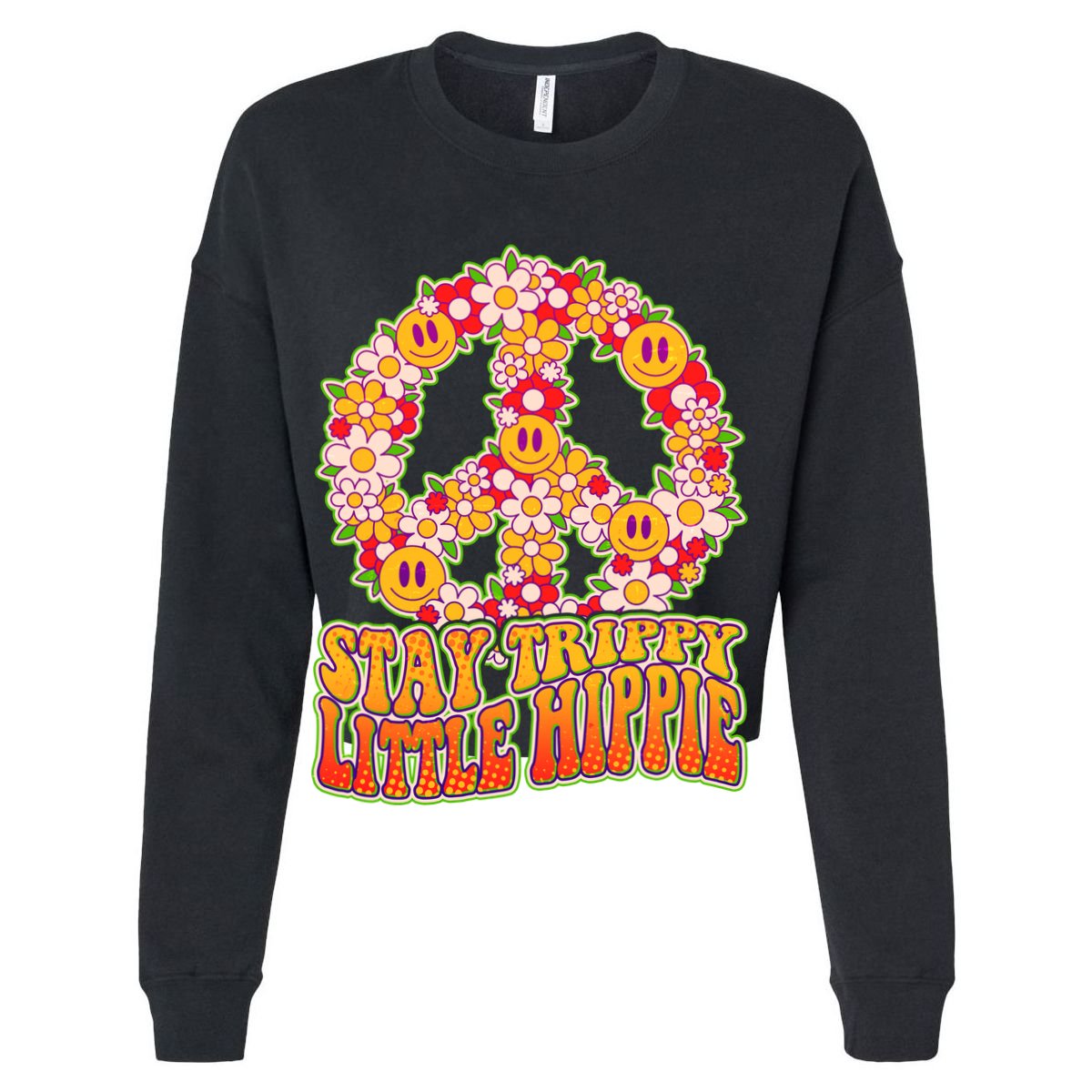 Funny Retro Sixties 60's Stay Trippy Little Hippie Peace Cooling Performance Crew T-Shirt