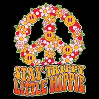 Funny Retro Sixties 60's Stay Trippy Little Hippie Peace Cooling Performance Crew T-Shirt