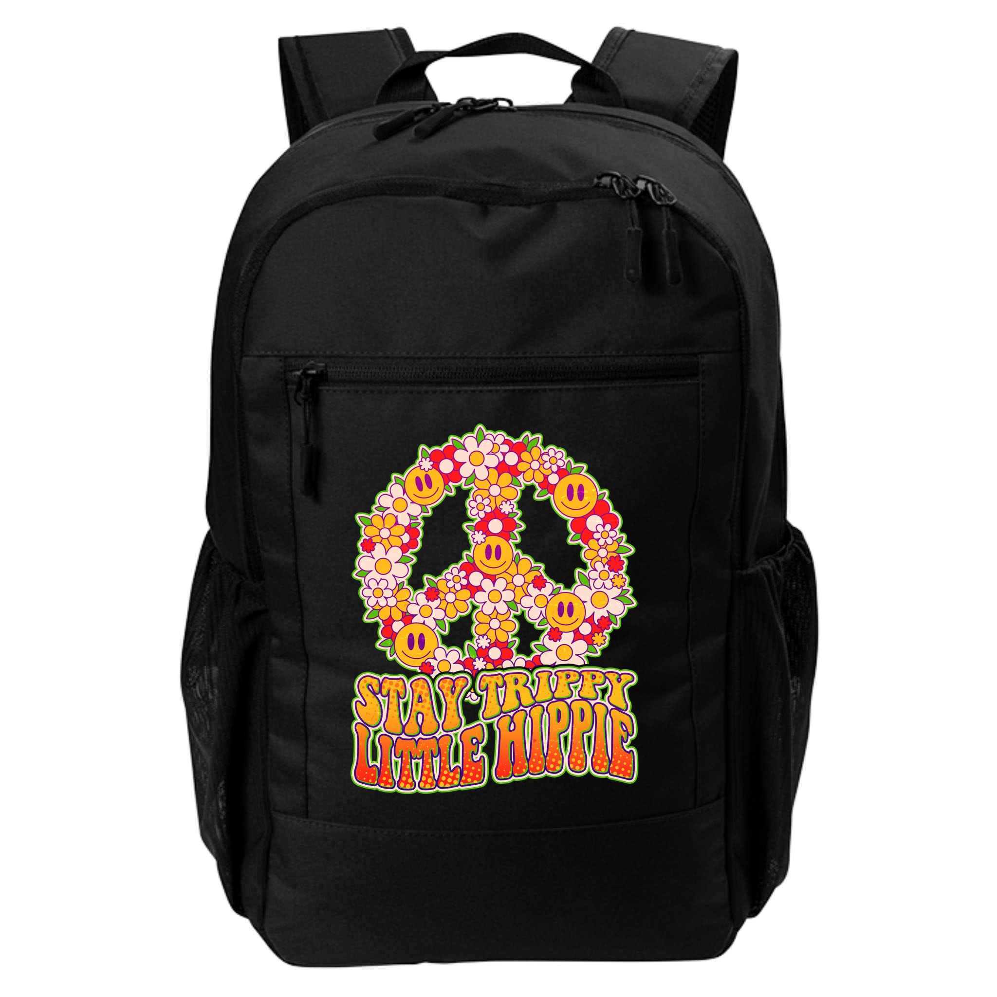 Funny Retro Sixties 60's Stay Trippy Little Hippie Peace Backpack