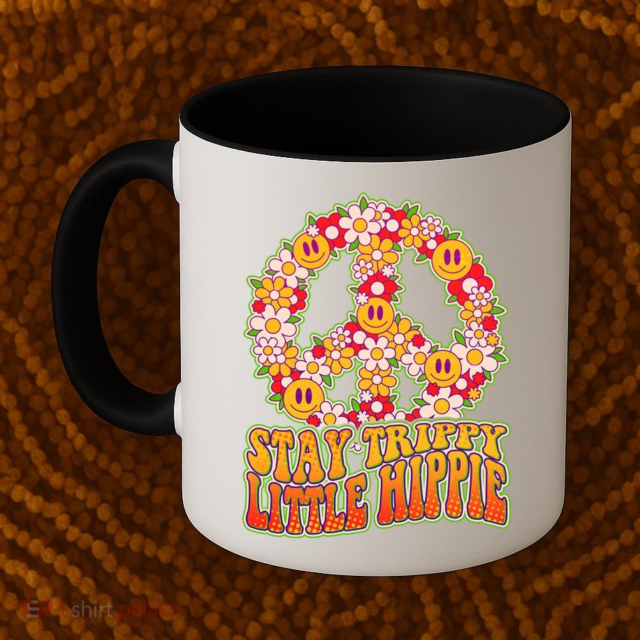 Funny Retro Sixties 60's Stay Trippy Little Hippie Peace Mug