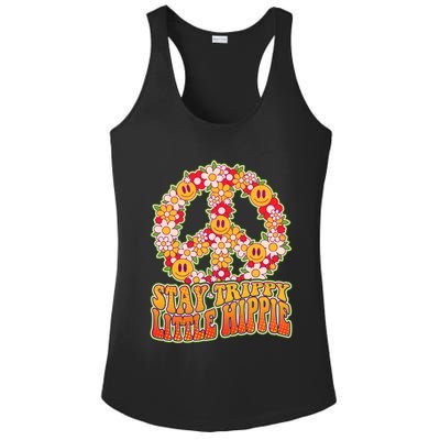 Funny Retro Sixties 60's Stay Trippy Little Hippie Peace Ladies PosiCharge Competitor Racerback Tank