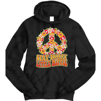 Funny Retro Sixties 60's Stay Trippy Little Hippie Peace Tie Dye Hoodie
