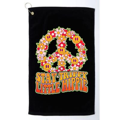 Funny Retro Sixties 60's Stay Trippy Little Hippie Peace Golf Towel