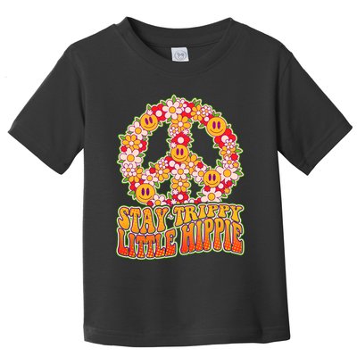 Funny Retro Sixties 60's Stay Trippy Little Hippie Peace Toddler T-Shirt