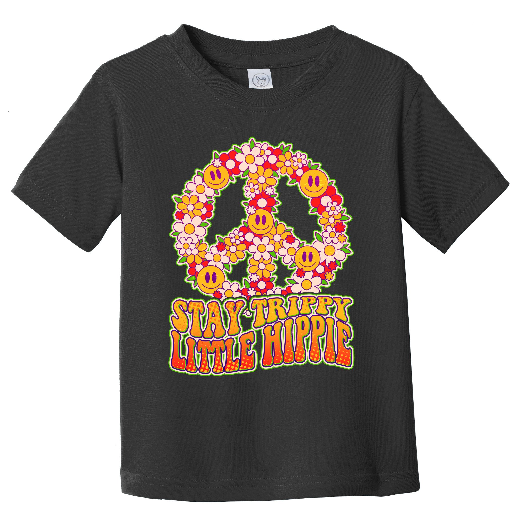 Funny Retro Sixties 60's Stay Trippy Little Hippie Peace Toddler T-Shirt