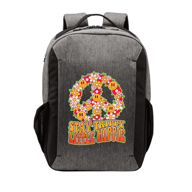 Funny Retro Sixties 60's Stay Trippy Little Hippie Peace Vector Backpack
