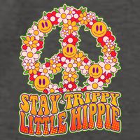 Funny Retro Sixties 60's Stay Trippy Little Hippie Peace Vector Backpack