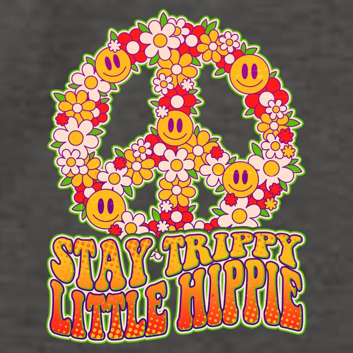 Funny Retro Sixties 60's Stay Trippy Little Hippie Peace Vector Backpack