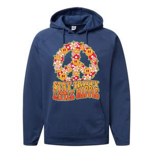 Funny Retro Sixties 60's Stay Trippy Little Hippie Peace Performance Fleece Hoodie