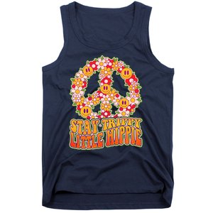 Funny Retro Sixties 60's Stay Trippy Little Hippie Peace Tank Top