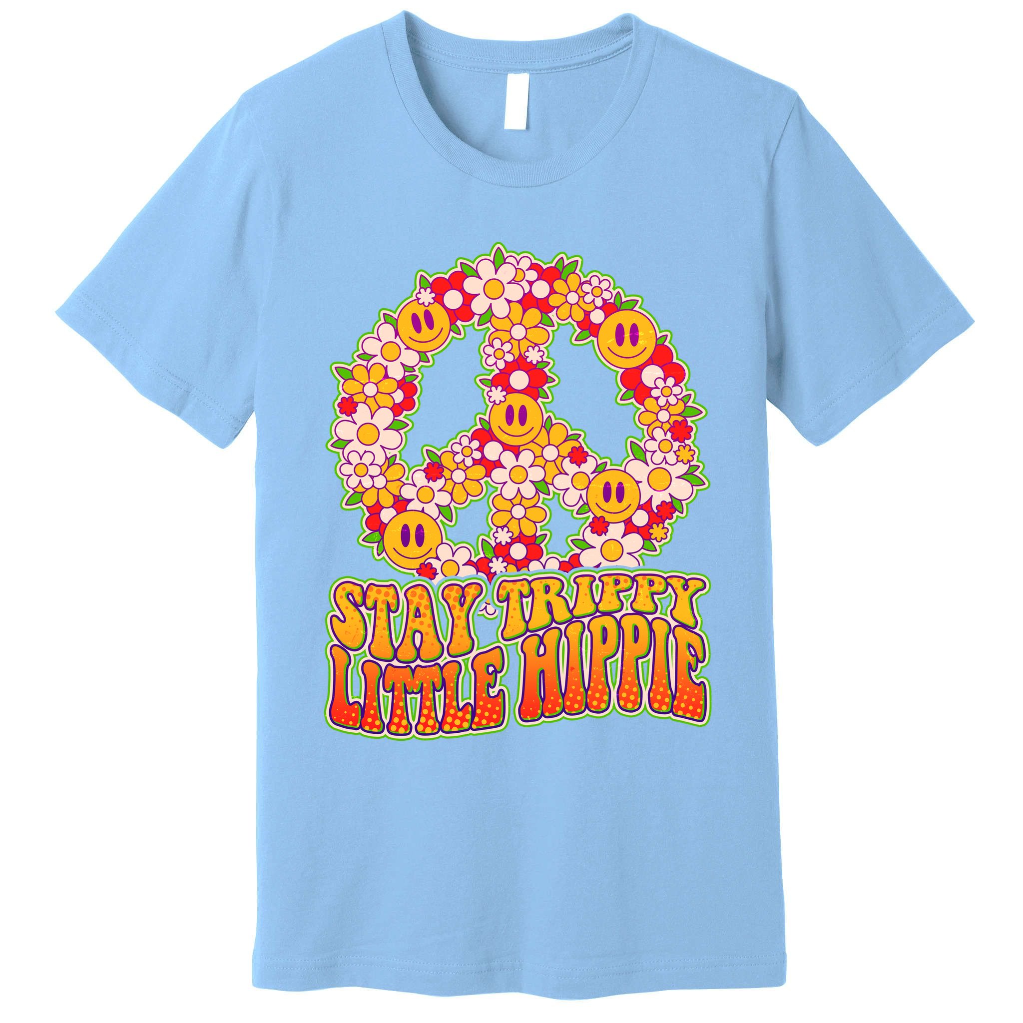Funny Retro Sixties 60's Stay Trippy Little Hippie Peace Premium T-Shirt