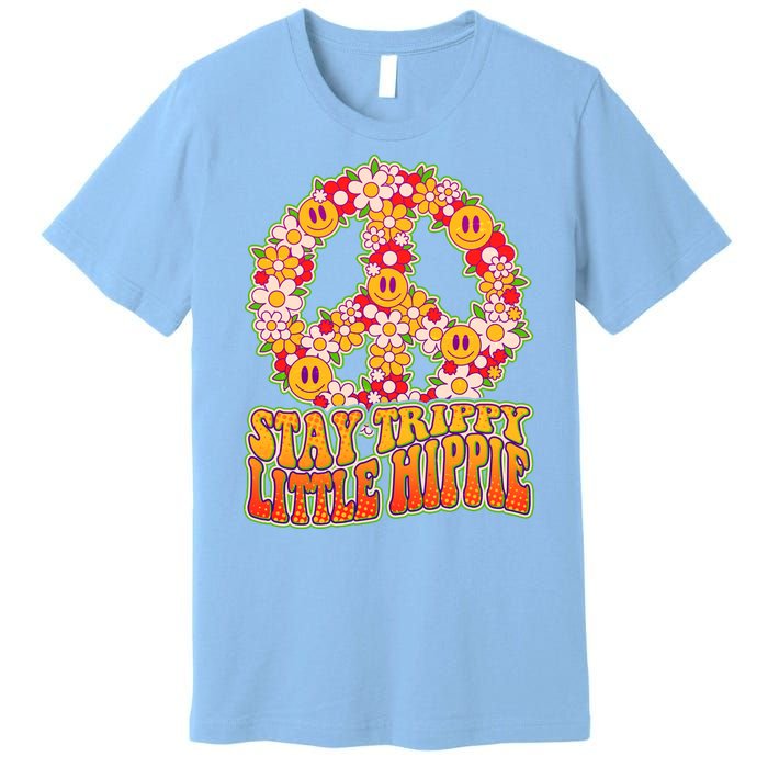 Funny Retro Sixties 60's Stay Trippy Little Hippie Peace Premium T-Shirt