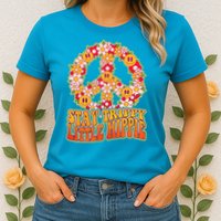 Funny Retro Sixties 60's Stay Trippy Little Hippie Peace Womens T-Shirt