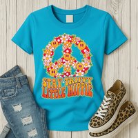 Funny Retro Sixties 60's Stay Trippy Little Hippie Peace Womens T-Shirt