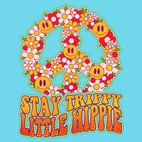 Funny Retro Sixties 60's Stay Trippy Little Hippie Peace Womens T-Shirt