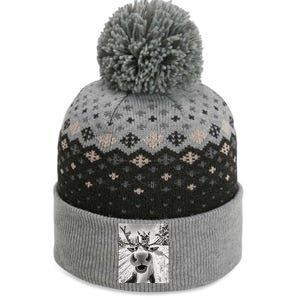 Funny Reindeer Selfie Christmas The Baniff Cuffed Pom Beanie