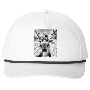 Funny Reindeer Selfie Christmas Snapback Five-Panel Rope Hat