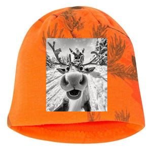 Funny Reindeer Selfie Christmas Kati - Camo Knit Beanie