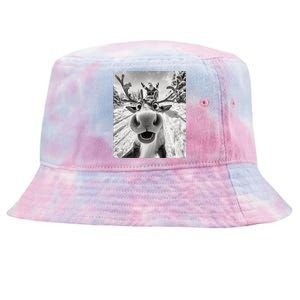 Funny Reindeer Selfie Christmas Tie-Dyed Bucket Hat