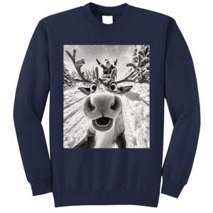 Funny Reindeer Selfie Christmas Tall Sweatshirt