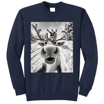 Funny Reindeer Selfie Christmas Tall Sweatshirt