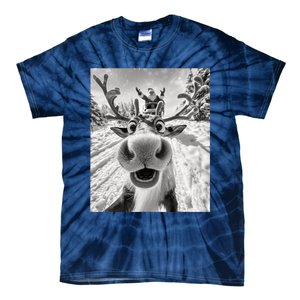 Funny Reindeer Selfie Christmas Tie-Dye T-Shirt