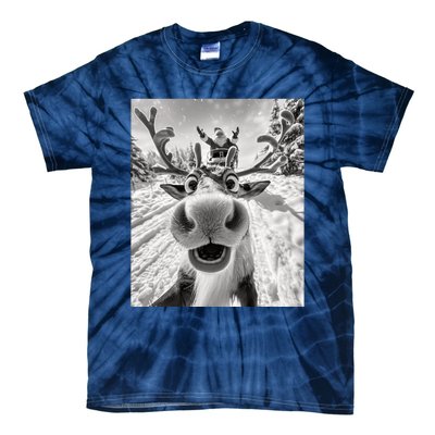 Funny Reindeer Selfie Christmas Tie-Dye T-Shirt