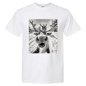 Funny Reindeer Selfie Christmas Garment-Dyed Heavyweight T-Shirt