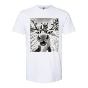 Funny Reindeer Selfie Christmas Softstyle CVC T-Shirt