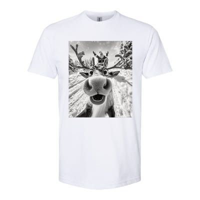 Funny Reindeer Selfie Christmas Softstyle CVC T-Shirt