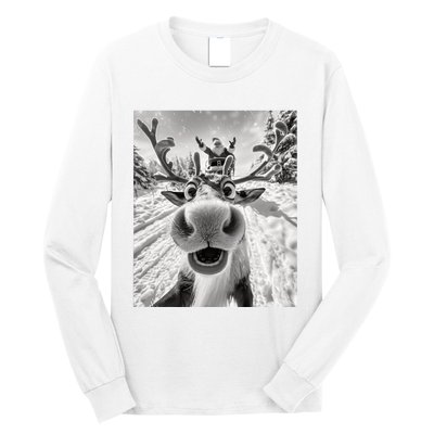 Funny Reindeer Selfie Christmas Long Sleeve Shirt