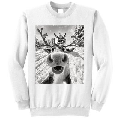 Funny Reindeer Selfie Christmas Sweatshirt