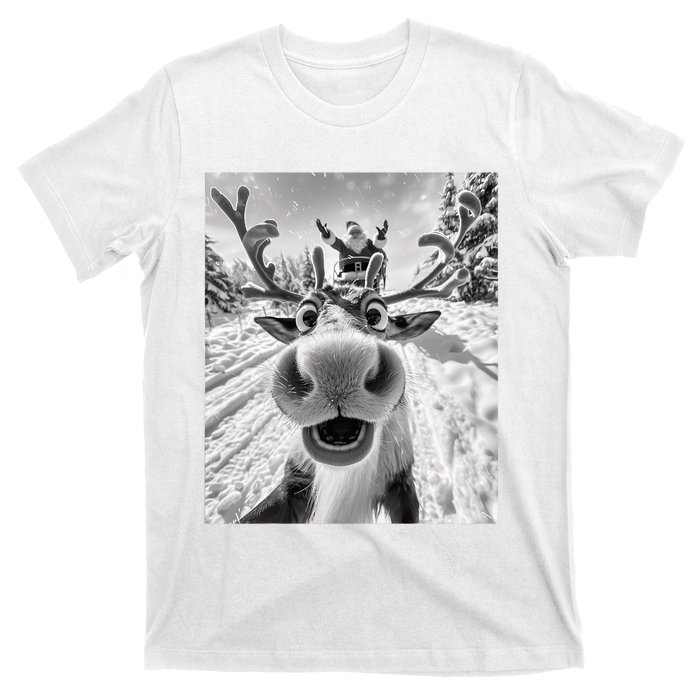 Funny Reindeer Selfie Christmas T-Shirt