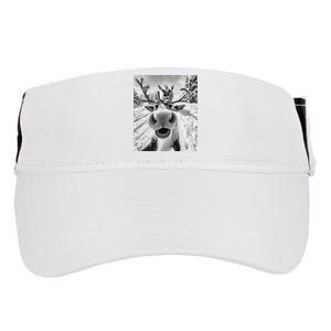 Funny Reindeer Selfie Christmas Adult Drive Performance Visor