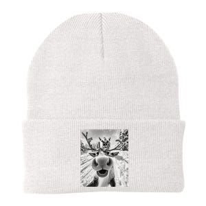 Funny Reindeer Selfie Christmas Knit Cap Winter Beanie