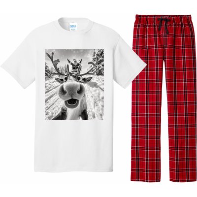 Funny Reindeer Selfie Christmas Pajama Set