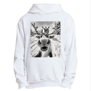 Funny Reindeer Selfie Christmas Urban Pullover Hoodie