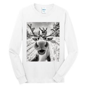 Funny Reindeer Selfie Christmas Tall Long Sleeve T-Shirt