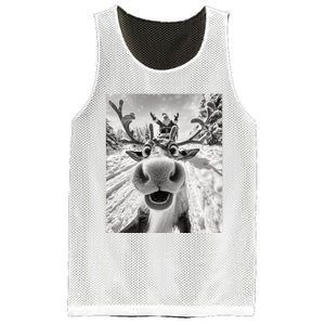 Funny Reindeer Selfie Christmas Mesh Reversible Basketball Jersey Tank